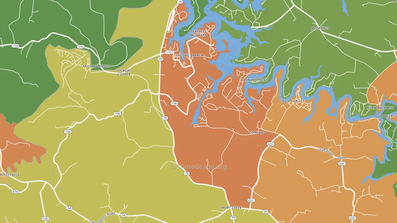 Falls Of Rough, KY Map of Vandalism Rates