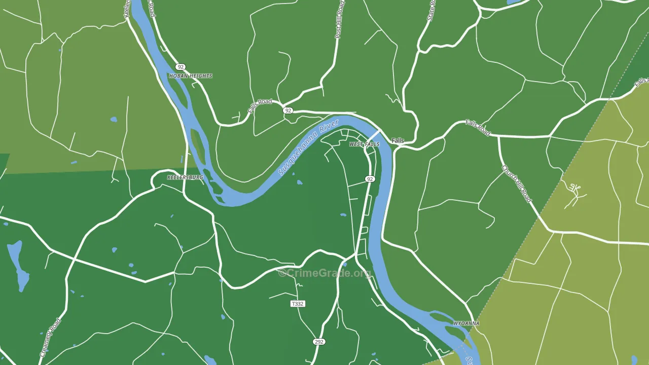 Falls, PA Map of Vandalism Rates