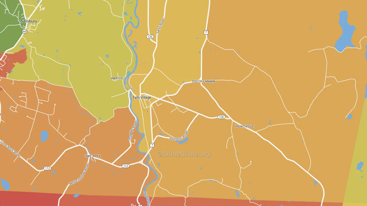Falls Village, CT Map of Vandalism Rates