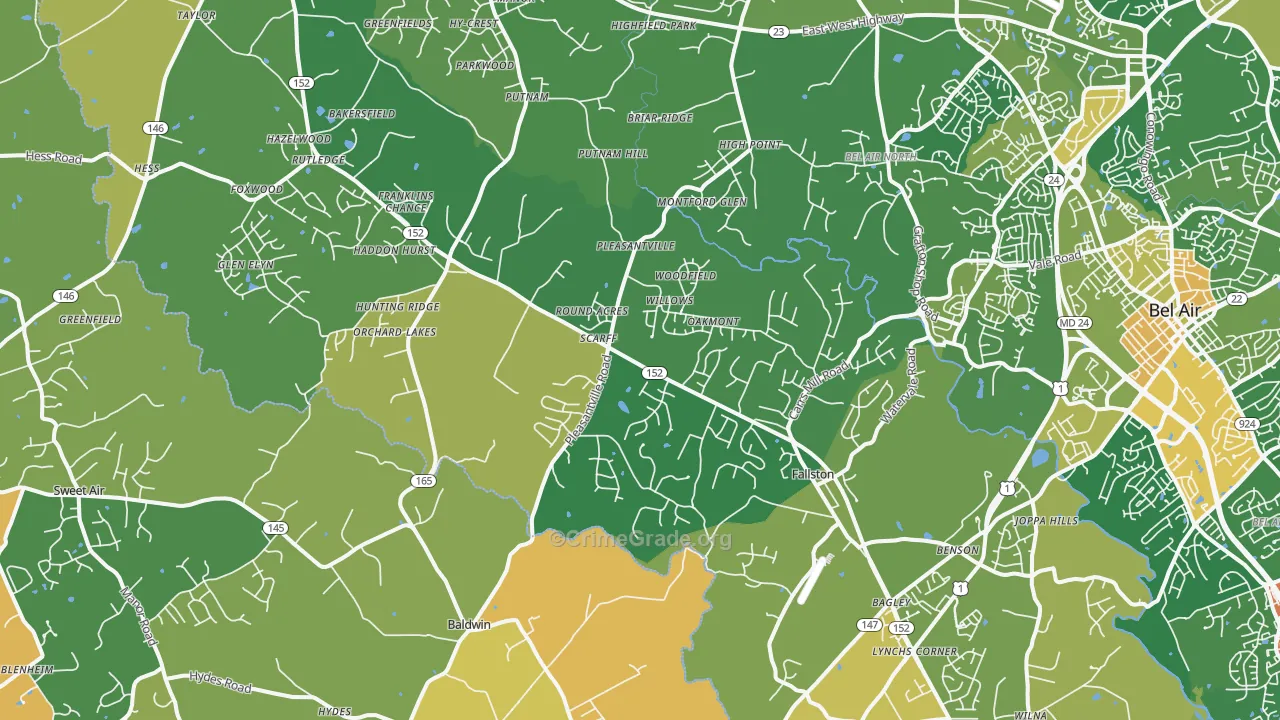 Fallston, MD Map of Vandalism Rates