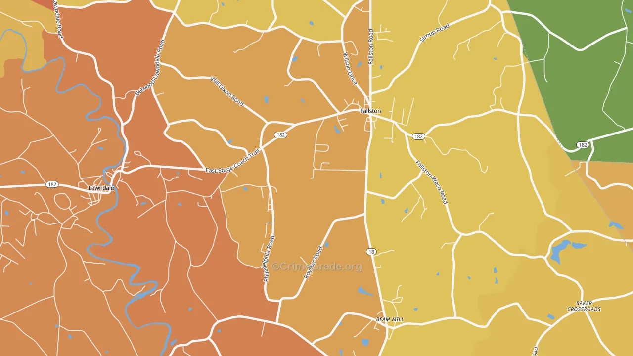 Fallston, NC Map of Vandalism Rates