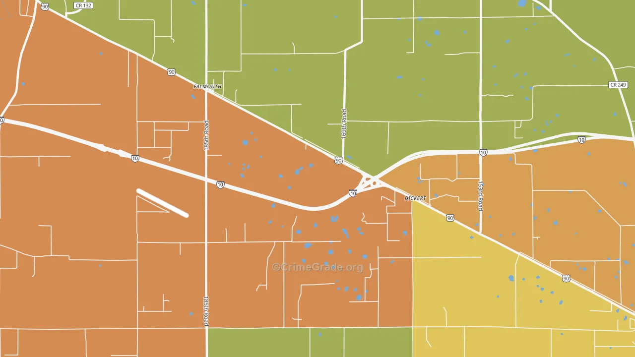 Falmouth, FL Map of Vandalism Rates