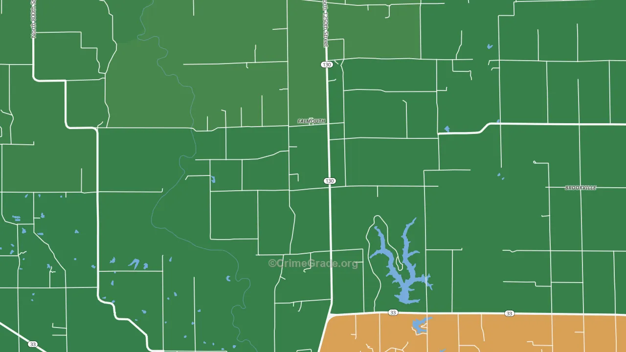 Falmouth, IL Map of Vandalism Rates