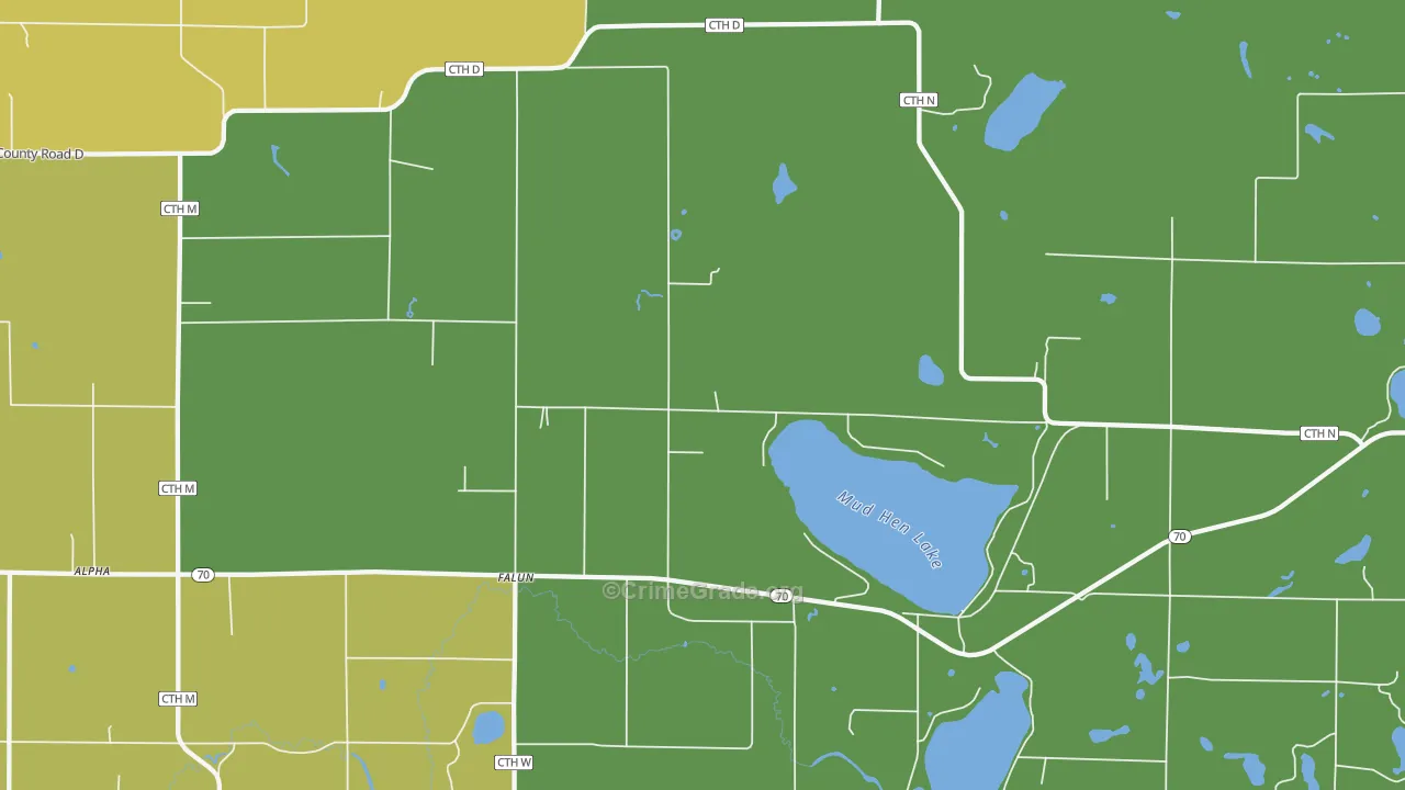 Falun, WI Map of Vandalism Rates