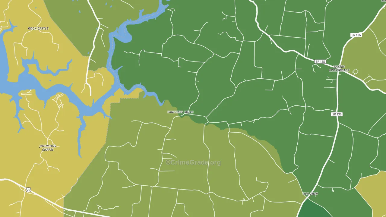 Fanchers Mills, TN Map of Vandalism Rates