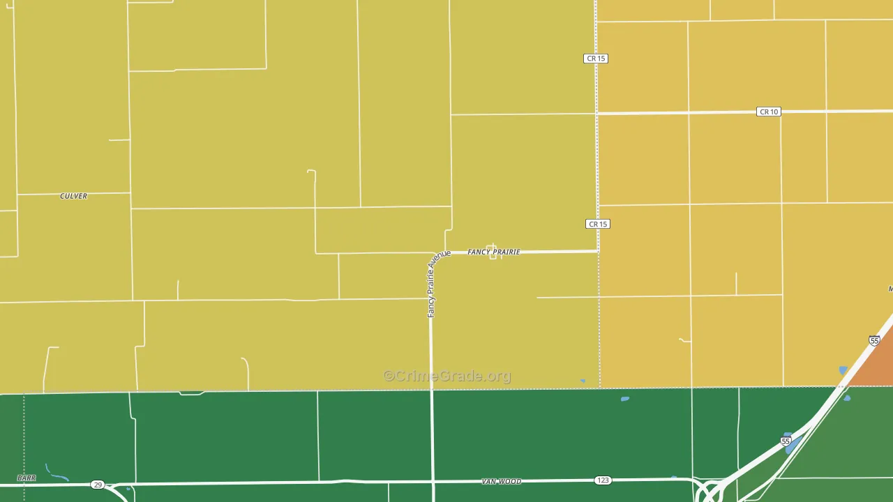 Fancy Prairie, IL Map of Vandalism Rates