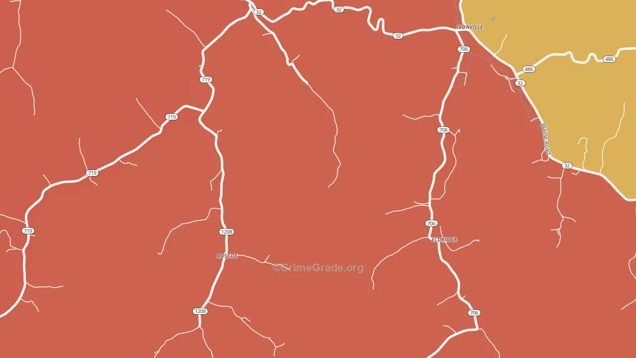 Fannin, KY Map of Vandalism Rates