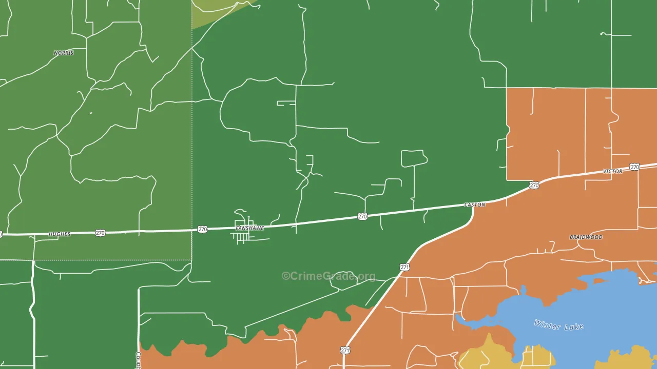 Fanshawe, OK Map of Vandalism Rates