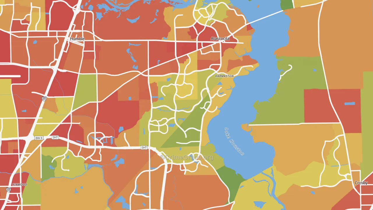 Far Northeast-Houston, Houston, TX Map of Vandalism Rates