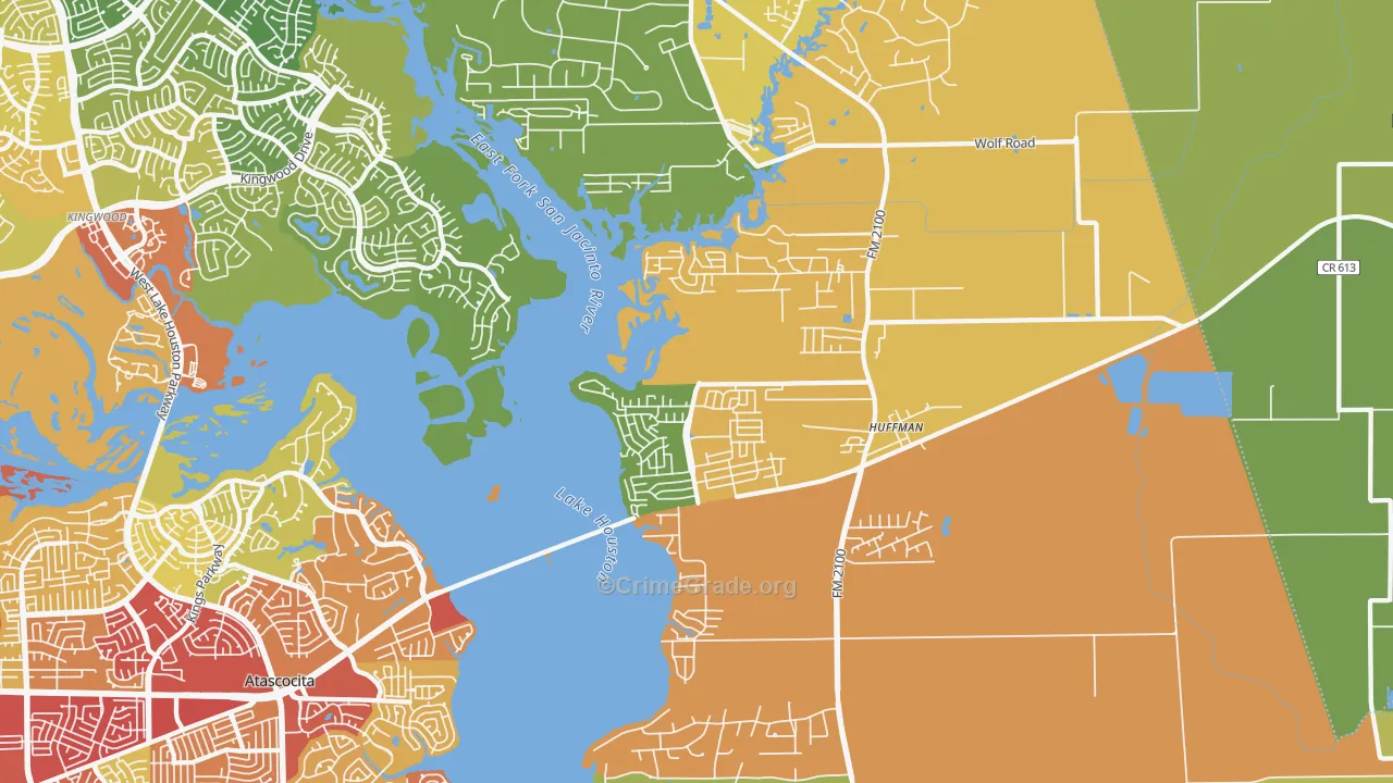 Far Northeast-Huffman, Huffman, TX Map of Vandalism Rates