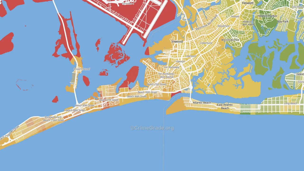 Far Rockaway, Queens, NY Map of Vandalism Rates