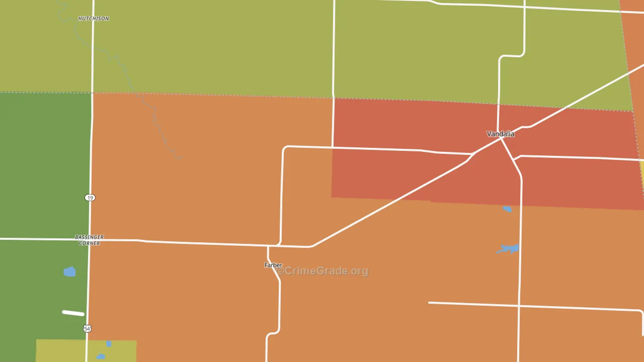 Farber, MO Map of Vandalism Rates