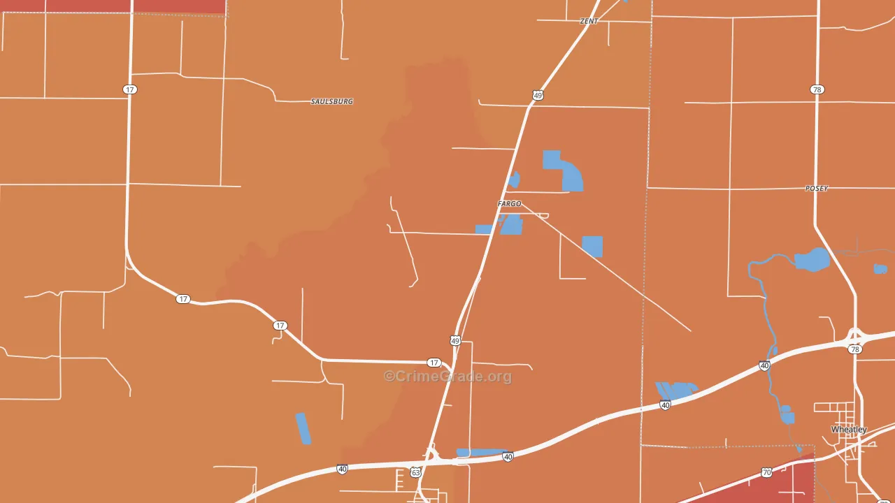 Fargo, AR Map of Vandalism Rates