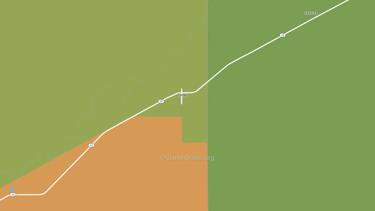 Fargo, OK Map of Vandalism Rates