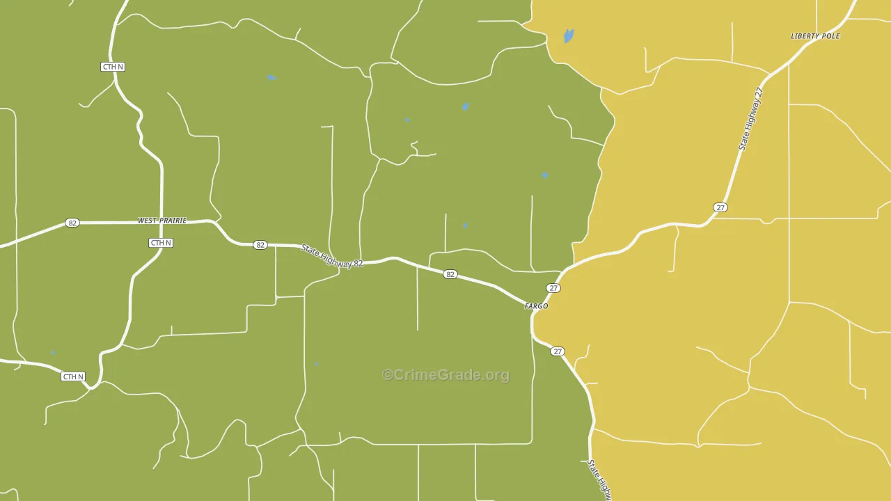 Fargo, WI Map of Vandalism Rates
