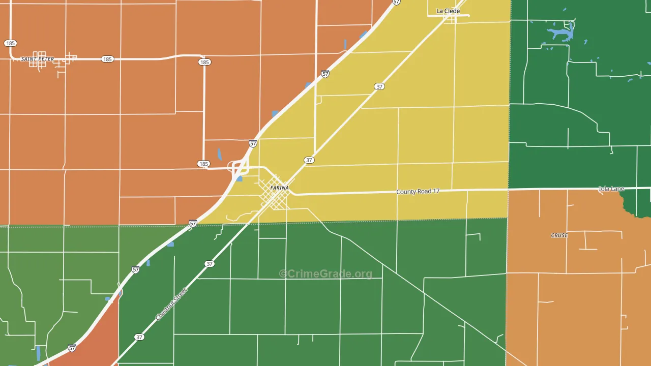 Farina, IL Map of Vandalism Rates
