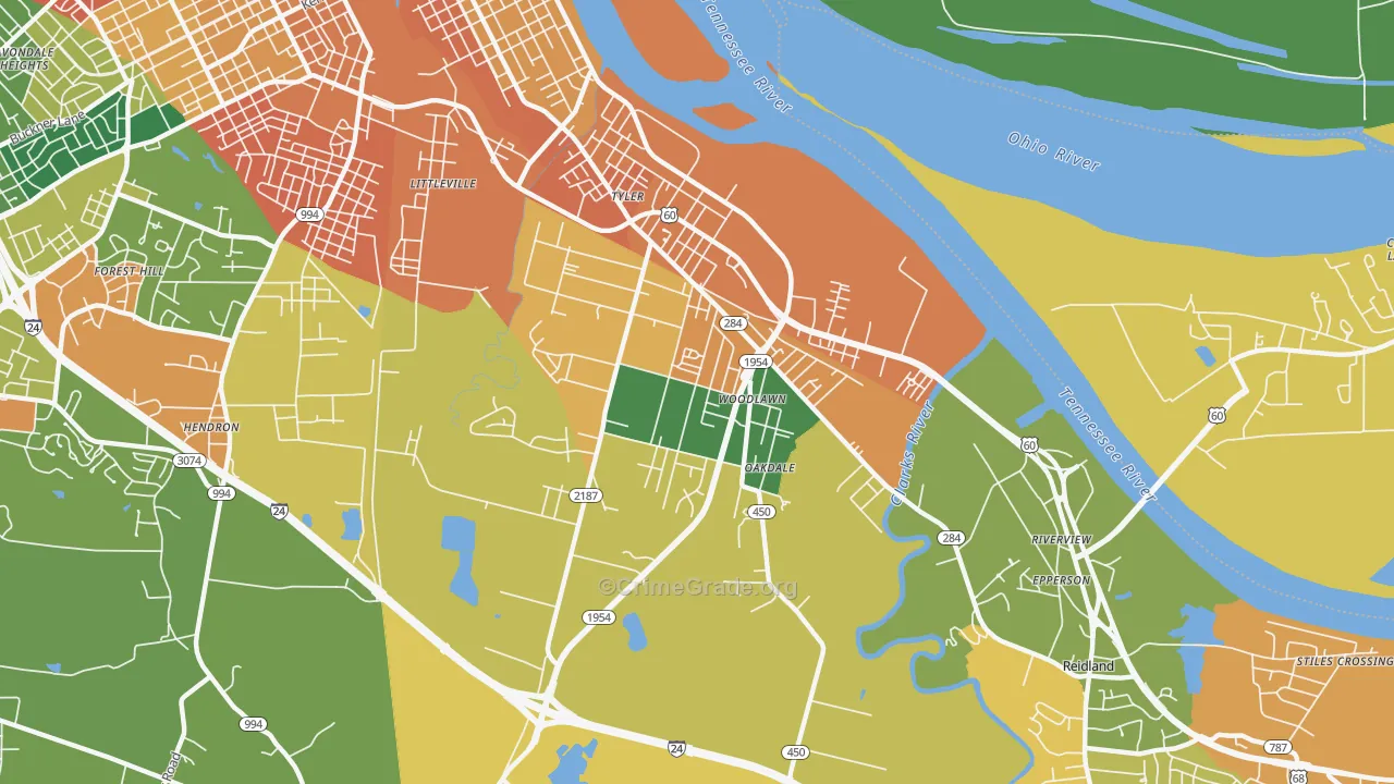 Farley, KY Map of Vandalism Rates
