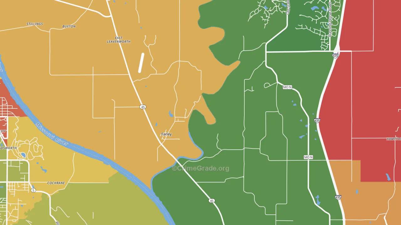 Farley, MO Map of Vandalism Rates