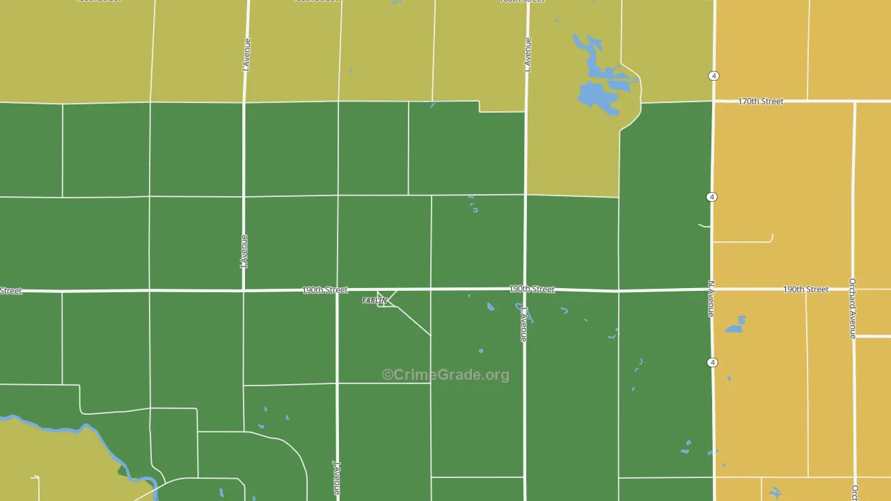 Farlin, IA Map of Vandalism Rates