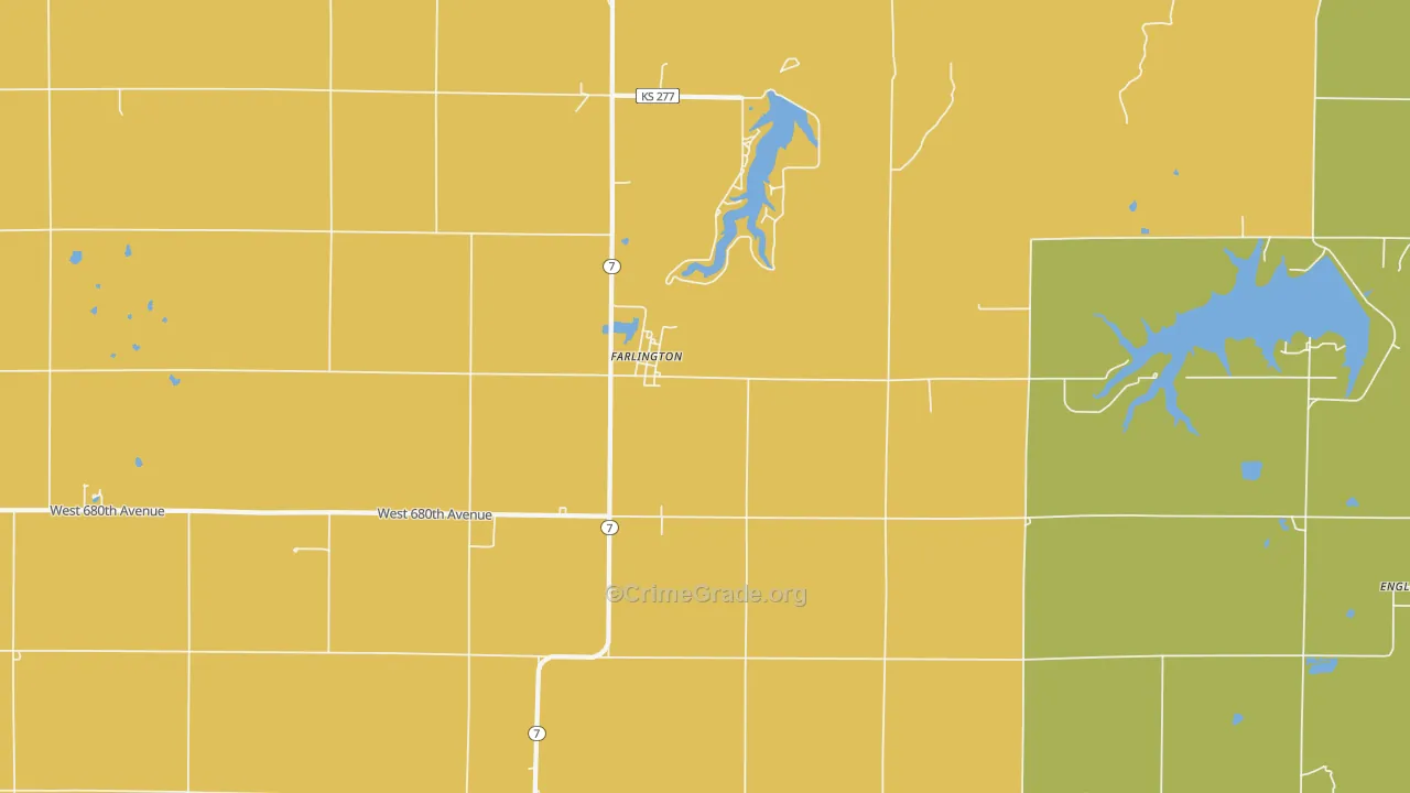 Farlington, KS Map of Vandalism Rates