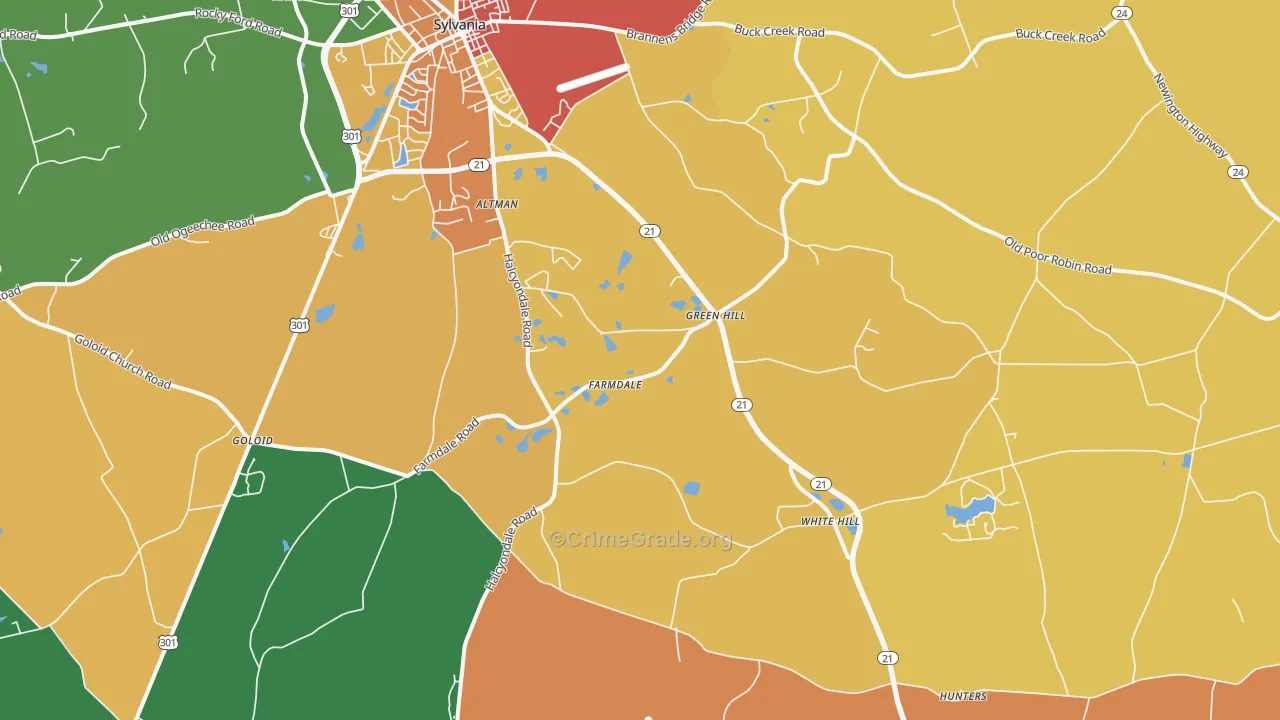 Farmdale, GA Map of Vandalism Rates