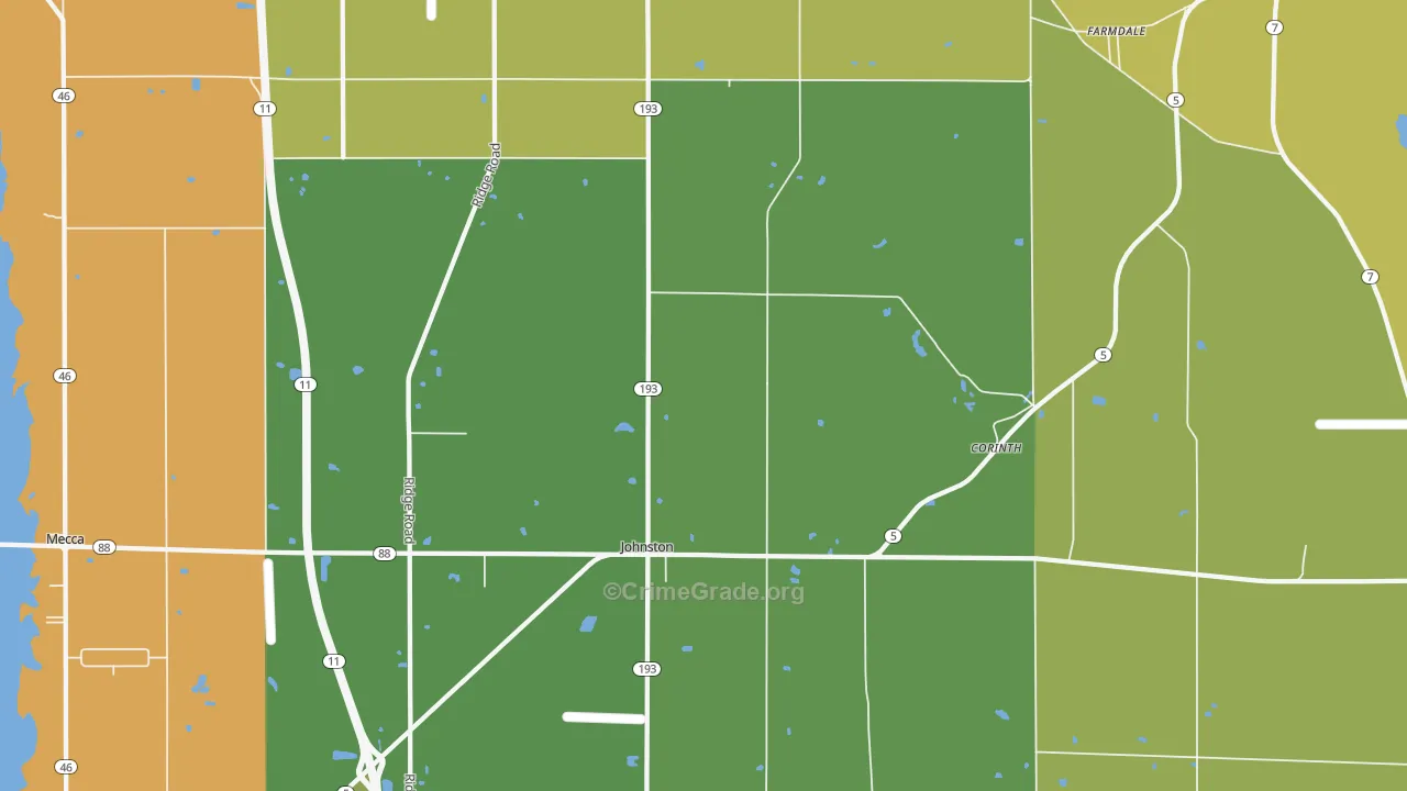 Farmdale, OH Map of Vandalism Rates