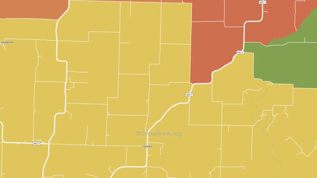 Farmer, MO Map of Vandalism Rates