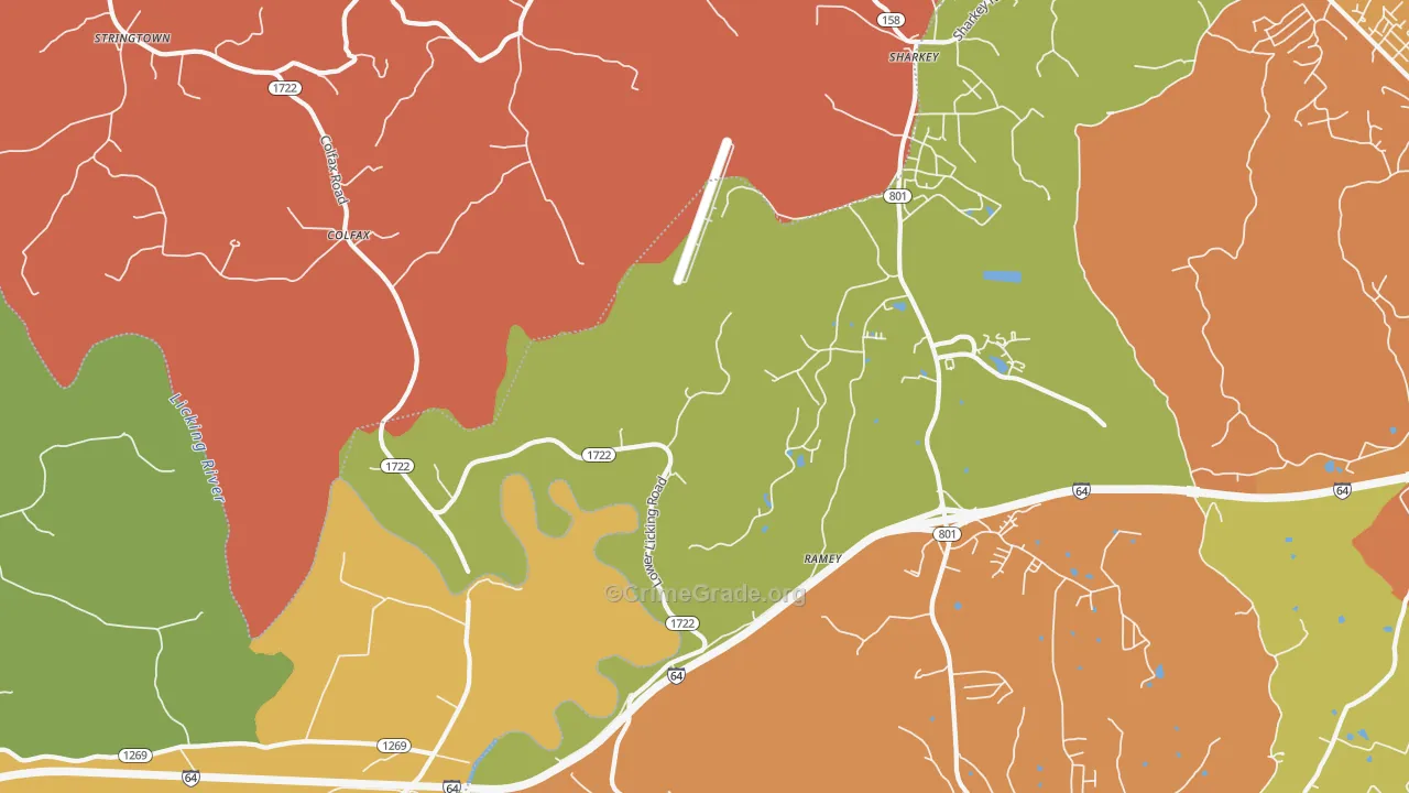 Farmers, KY Map of Vandalism Rates