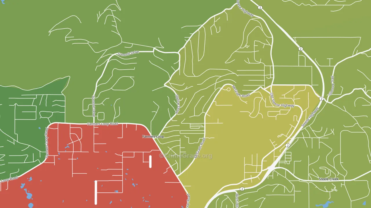 Farmers Loop, AK Map of Vandalism Rates