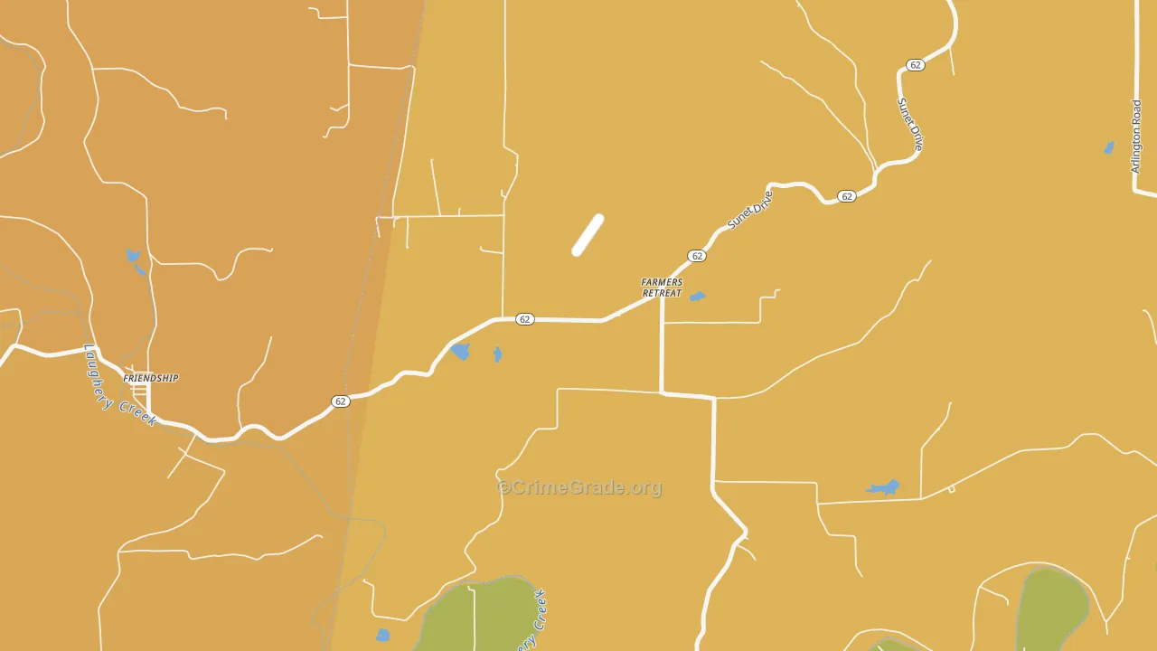 Farmers Retreat, IN Map of Vandalism Rates