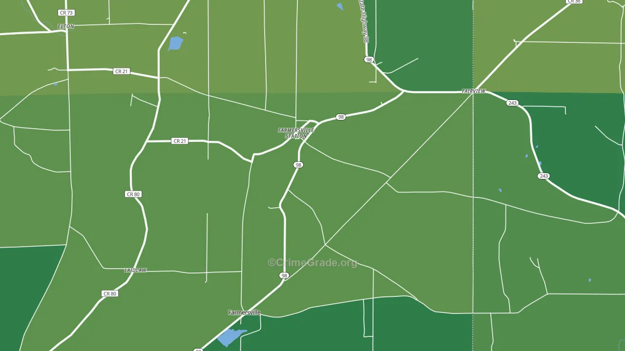 Farmersville Station, NY Map of Vandalism Rates