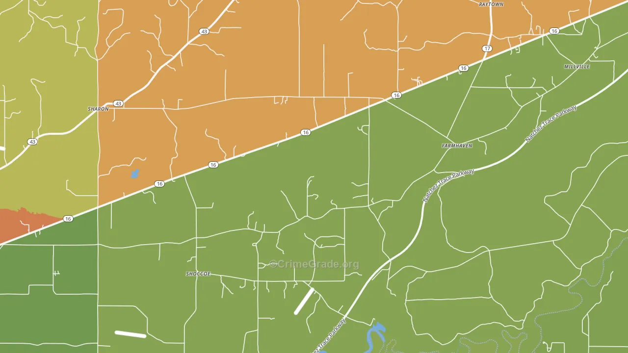 Farmhaven, MS Map of Vandalism Rates