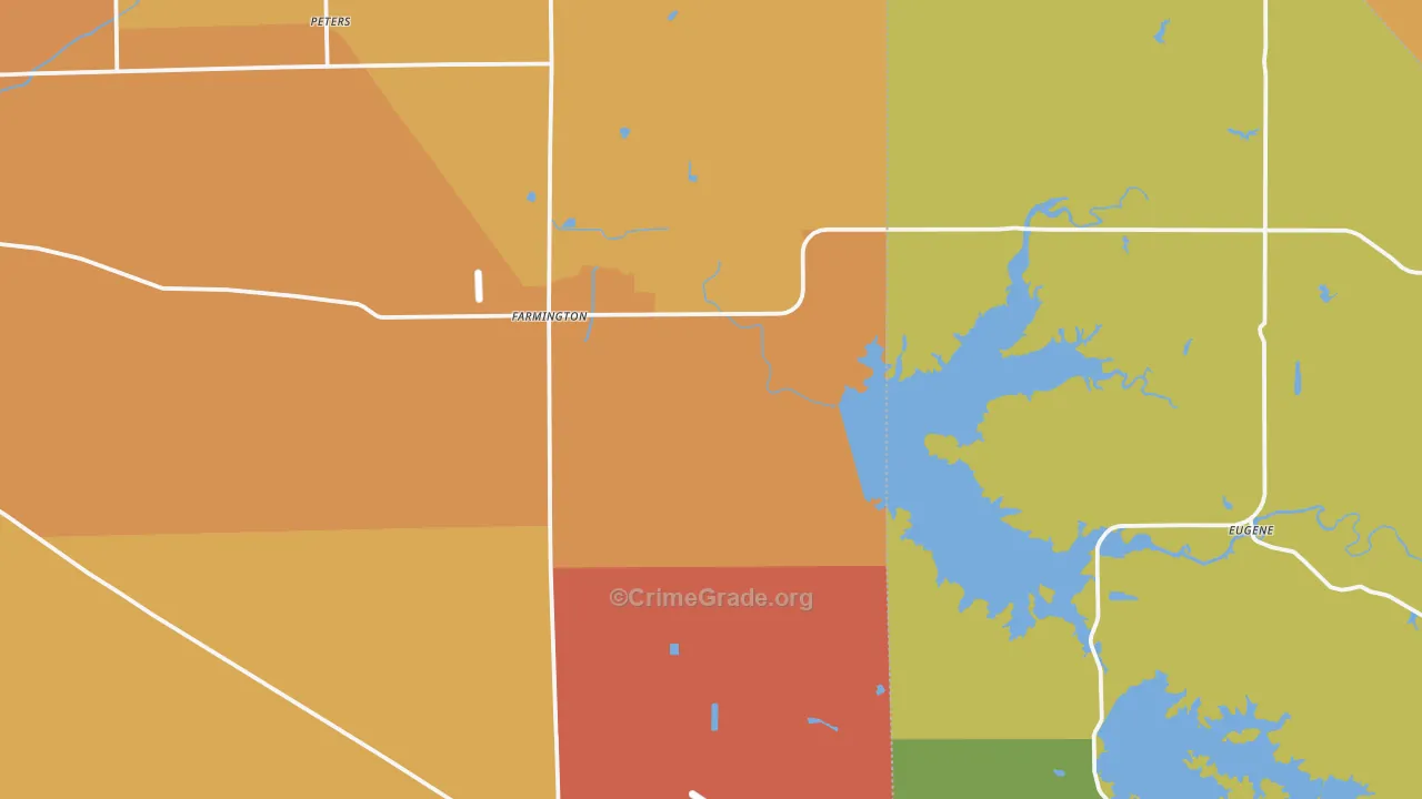 Farmington, CA Map of Vandalism Rates