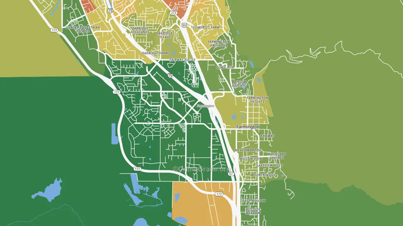 Farmington, UT Map of Vandalism Rates
