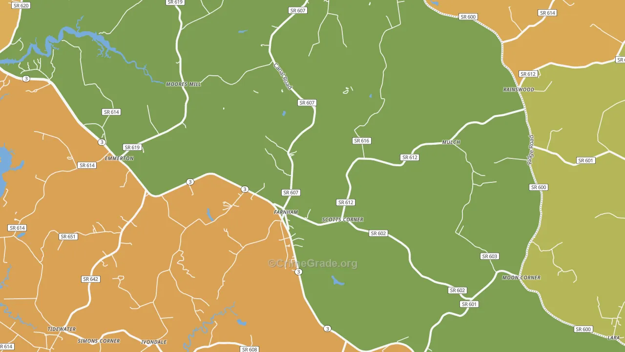 Farnham, VA Map of Vandalism Rates