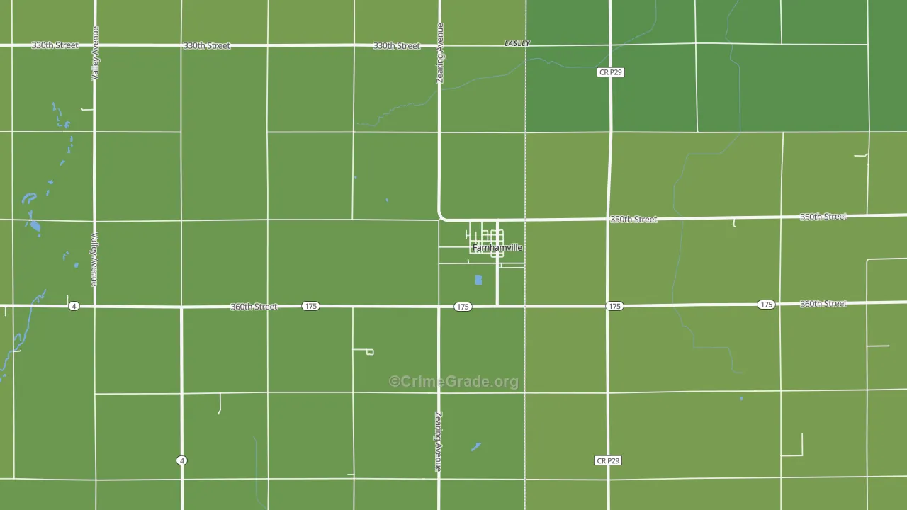 Farnhamville, IA Map of Vandalism Rates