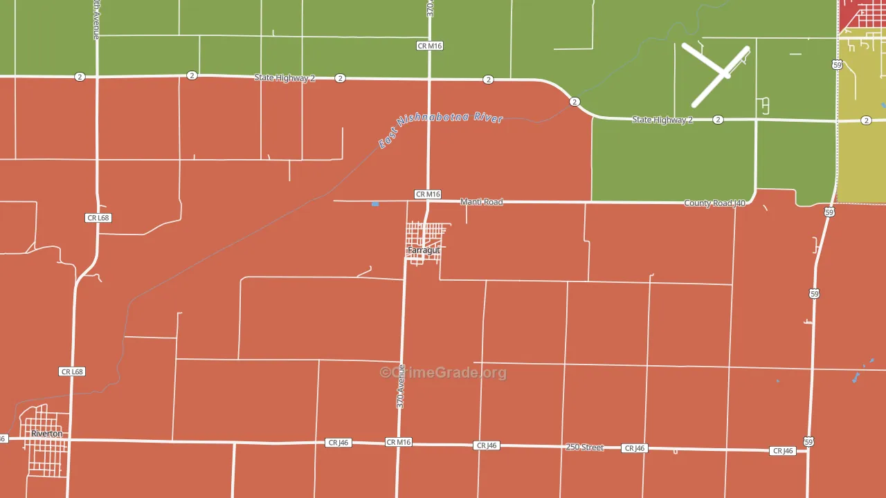 Farragut, IA Map of Vandalism Rates