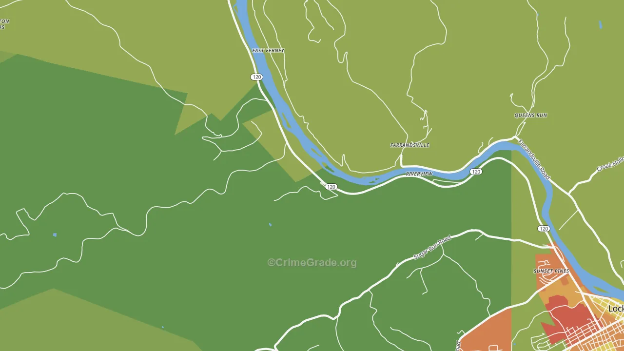 Farrandsville, PA Map of Vandalism Rates