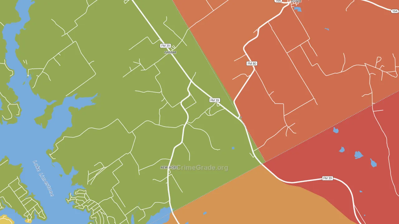 Farrar, TX Map of Vandalism Rates