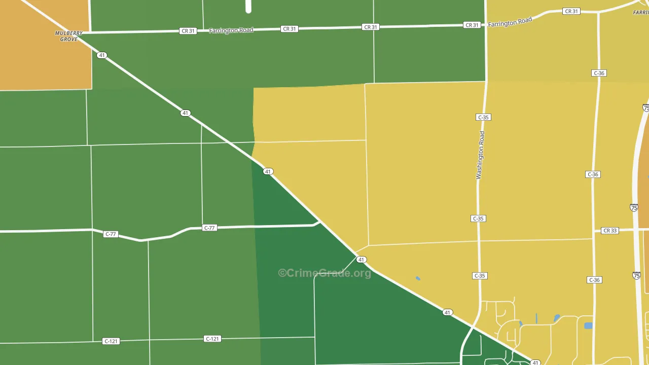 Farrington, OH Map of Vandalism Rates