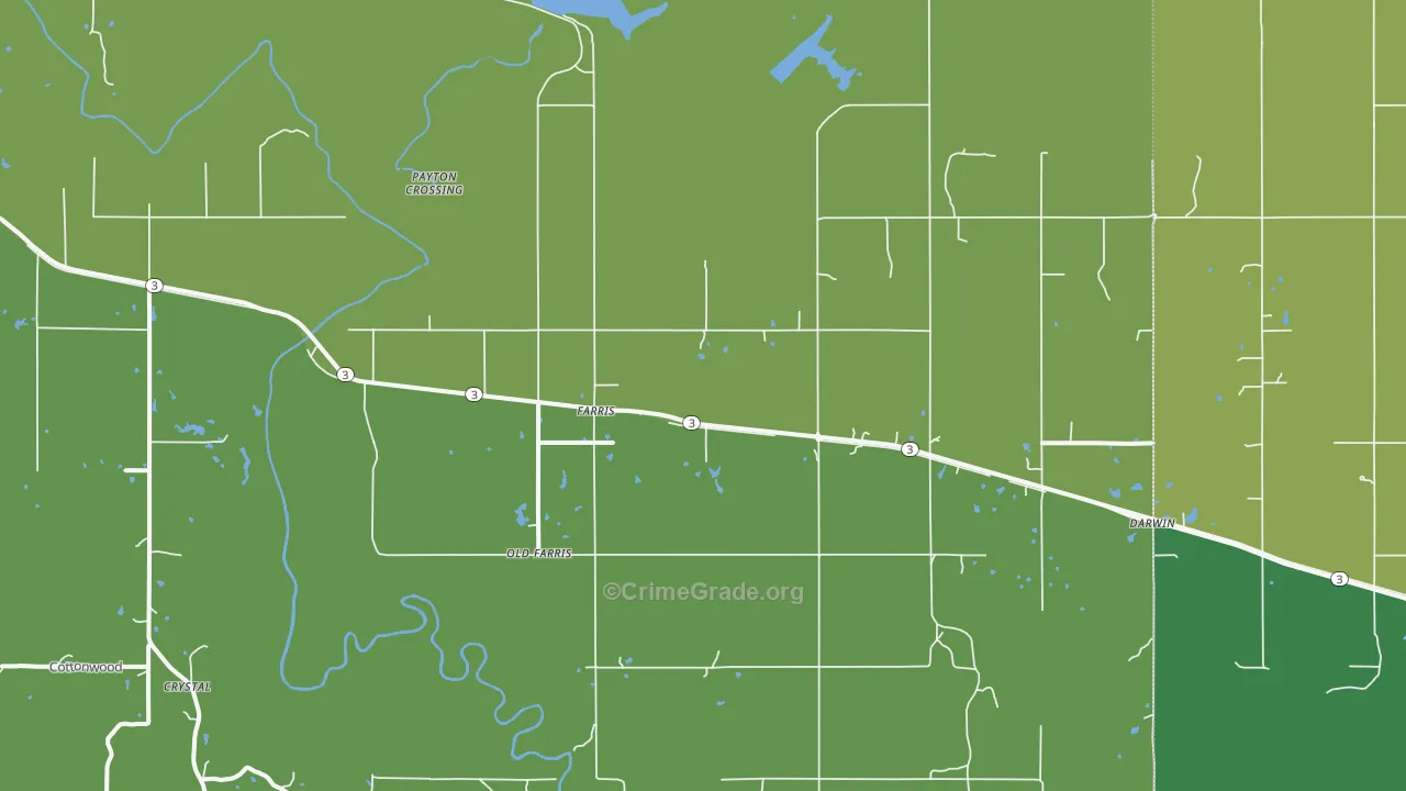Farris, OK Map of Vandalism Rates