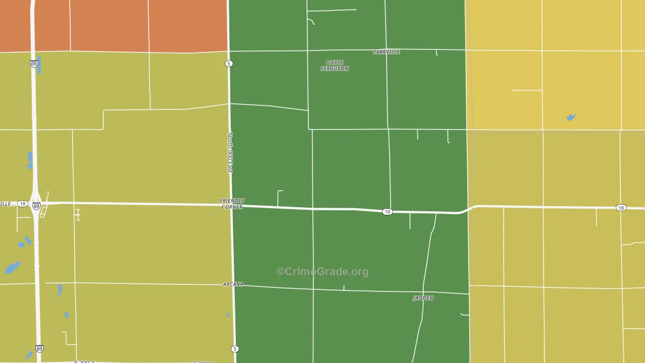 Farrville, IN Map of Vandalism Rates