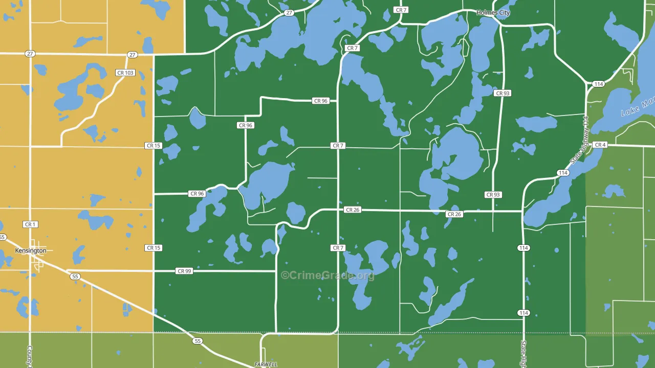 Farwell, MN Map of Vandalism Rates
