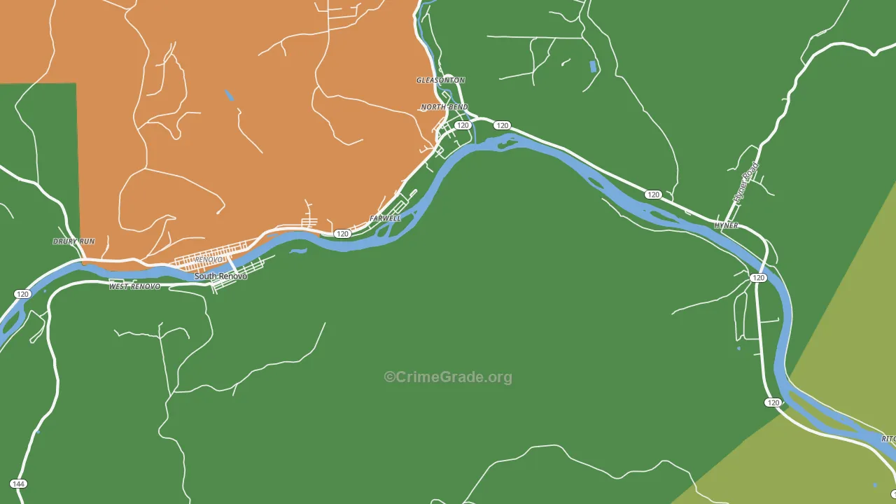 Farwell, PA Map of Vandalism Rates