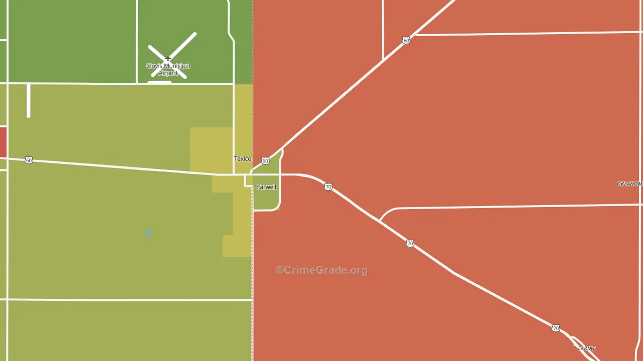 Farwell, TX Map of Vandalism Rates