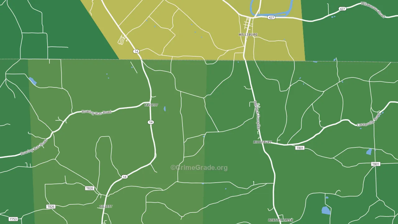Fassett, PA Map of Vandalism Rates