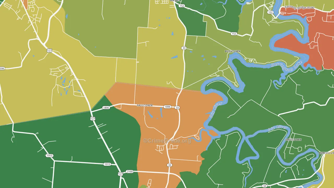 Faulconer, KY Map of Vandalism Rates