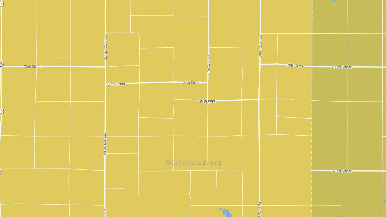 Faulkner, IA Map of Vandalism Rates