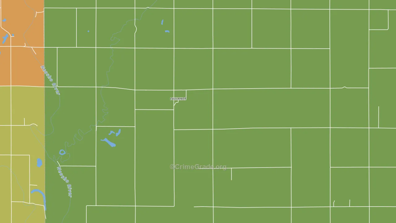 Faulkner, KS Map of Vandalism Rates
