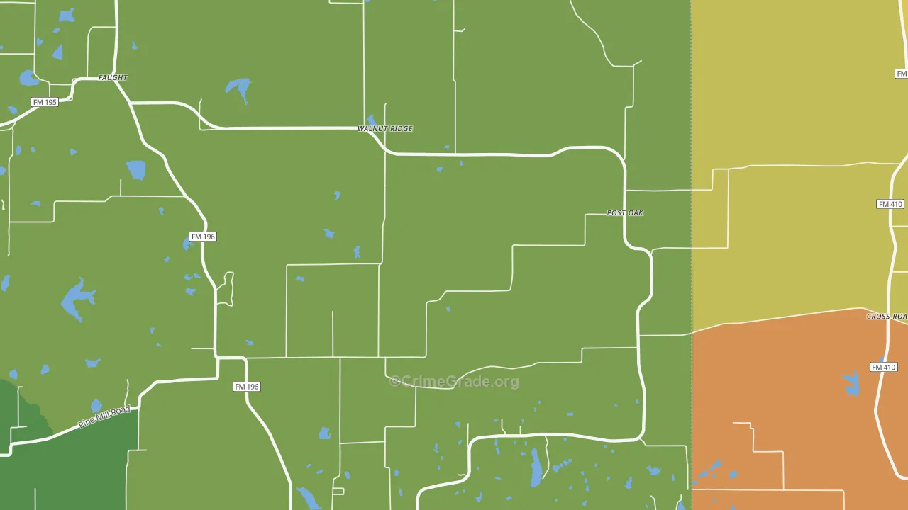 Faulkner, TX Map of Vandalism Rates